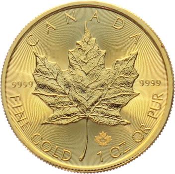 Kanada 50 Dollars 2022 Maple Leaf – 1 Unze Feingold 999,9 – Royal Canadian Mint